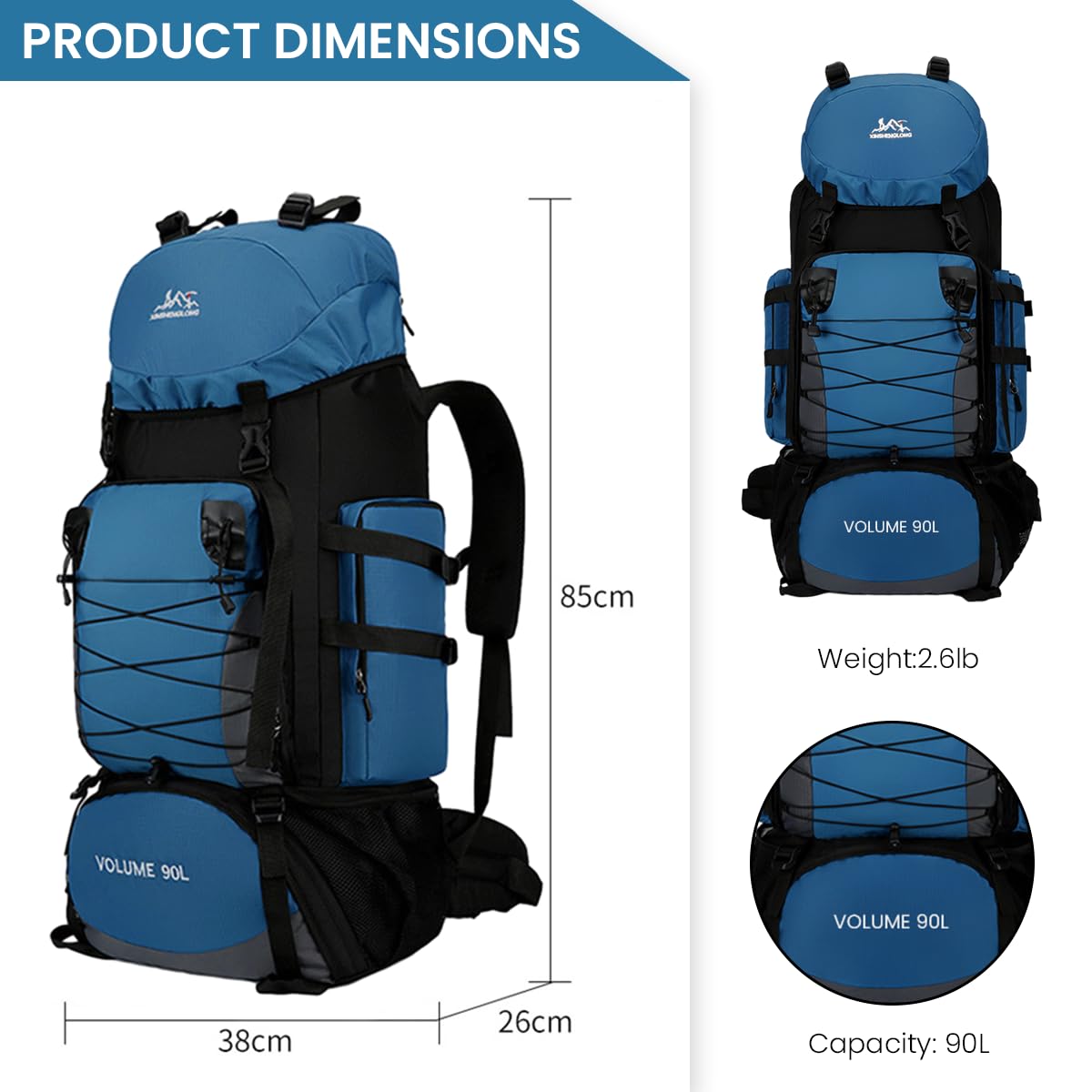 GUSTAVE 90L Extra Large Travel Backpack Hiking Trekking Bag Camping Rucksack bags Waterproof Terkking Backpack with Rain Cover Burden-relief Backpack for Travel, Terkking, Hiking, Camping GUSTAVE 90L Extra Large Travel Backpack Hiking Trekking Bag Camping Rucksack bags Waterproof Terkking Backpack with Rain Cover Burden-relief Backpack for Travel, Terkking, Hiking, Camping